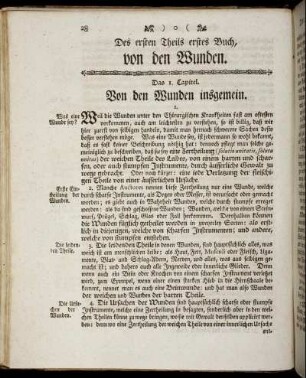 Des ersten Theils erstes Buch, von den Wunden.