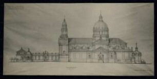 Wallfahrtskirche, Luxemburg: Zeichnung, Seitenansicht