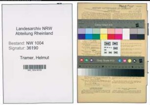 Entnazifizierung Helmut Tramer , geb. 21.02.1921 (Kaufmann)