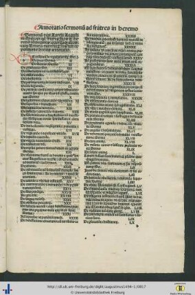 Annotatio sermonum ad fratres in heremo