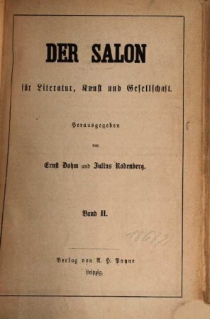 Der Salon für Literatur, Kunst und Gesellschaft, 2. [1868]
