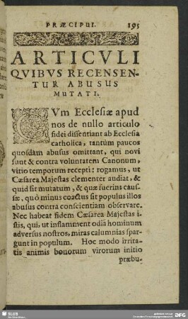 Articuli Quibus Recensentur Abusus Mutati