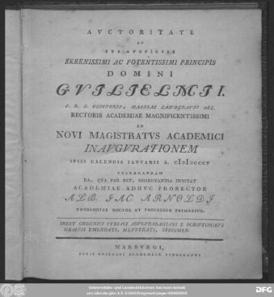 Chronici Syriaci Abvlpharagiani E Scriptoribvs Graecis Emendati, Illvstrati, Specimen