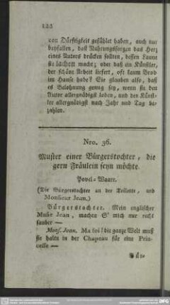 Nro. 36. Muster einer Bürgerstochter, die gern Fräulein seyn möchte. Povel-Waare