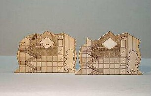 Schneider - Esleben, Paul; Wuppertal; Hauptverwaltung der Stadtsparkasse, Erweiterung - Modelle mit Brückenverbindungen
