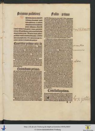 Questiones primi libri politicorum.