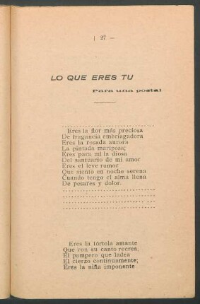Lo que eres tu : Para una postal