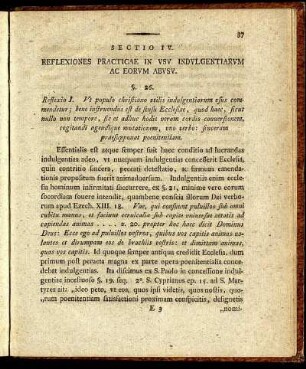 Sectio IV. Reflexiones Practicae In Usu Indulgentiarum Ac Eorum Abusu.