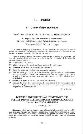 535-536, Echange international d'informations sur les projets de recherches criminologiques dans les Etats membres (n° 5), Conseil de l'Europe