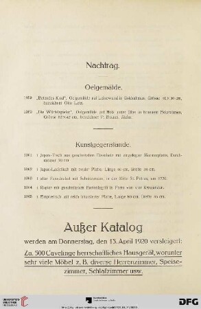 Nachtrag (Nr. 1059-1065)