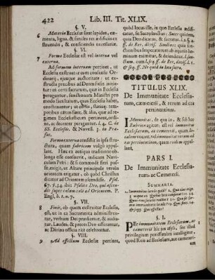 Titulus XLIX. De Immunitate Ecclesiarum, caemeterii, & rerum ad eas pertinentium