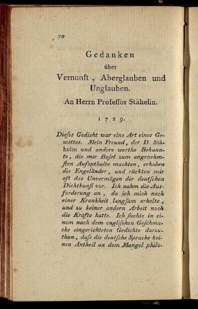 Gedanken über Vernunft, Aberglaube und Unglauben.