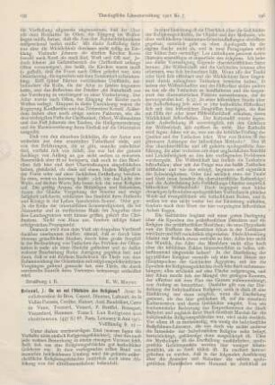 195-197 [Rezension] Bricout, J., Ou en est l’Histoire des Religions? Tome I: Les Religions non chrétiennes