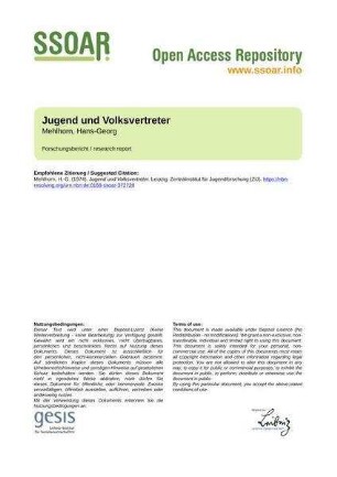 Jugend und Volksvertreter