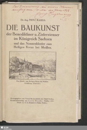 Die Baukunst der Benediktiner u. Zisterzienser im Königreich Sachsen und das Nonnenkloster zum Heiligen Kreuz bei Meißen