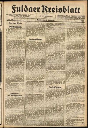 Ausgabe vom Donnerstag, den 13. November 1924.