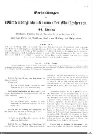 34. Sitzung, Stuttgart, 23.12.1902
