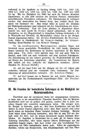 III. Die Ursachen der beobachteten Änderungen in der Häufigkeit der Malariakrankheiten.
