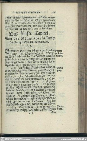 Das fünfte Capitel, Von der Staatsverfassung des Königreichs Grosbritannien