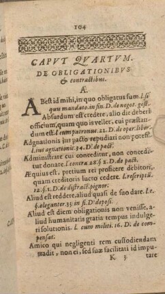 Capvt Qvartvm. De Obligationibvs & contractibus.