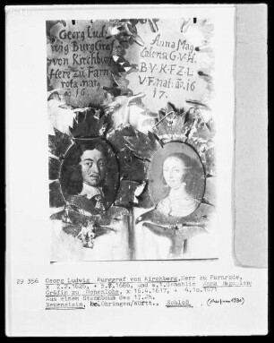 Bild des Georg Ludwig Burggraf zu Kirchberg und seiner Gemahlin Anna Magdalena Gräfin zu Hohenlohe
