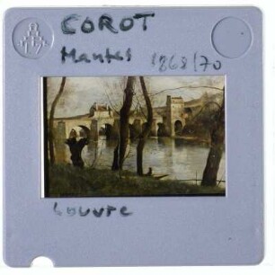 Corot, Die Brücke in Mantes mit Bäumen