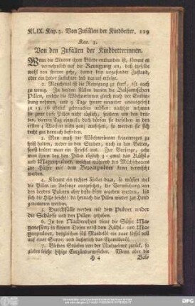 Kap. 3. Von den Zufällen der Kindbetterinnen.