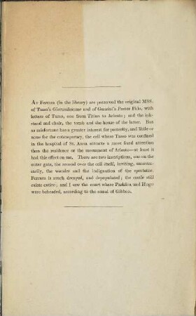At Ferrara (in the library) are preserved ...