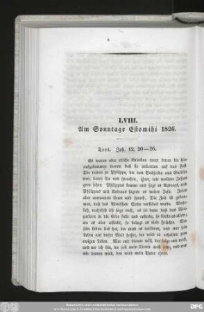 LVIII. Am Sonntage Estomihi 1826.