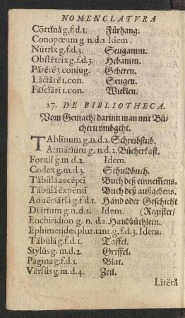 27. De Bibliotheca.