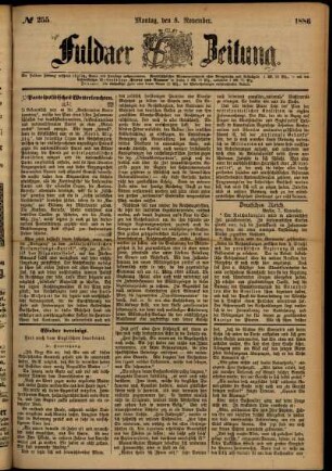 Ausgabe vom Montag, den 08. November 1886.