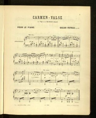 Carmen-Valse. Piano