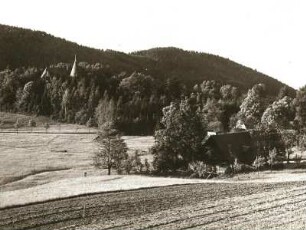 Agnetendorf (Jagniątków). Blick von Südost , links Landhaus von Gerhart Hauptmann