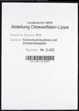 Kirchenbuchduplikate der katholischen Gemeinden Assinghausen (H 1822), Bontkirchen (H 1822), Altenbüren, Kreis Brilon (H 1822), Thülen, Kreis Brilon (H 1822), Brunskappel (H 1822), Brilon (H 1822), Bigge (H 1822), Scharfenberg, Kreis Brilon (H 1822), Alme, Kreis Brilon (H 1822). (Gemeinde: Katholische Gemeinden, Assinghausen, Bontkirchen, Altenbüren, Thülen, Brunskappel, Brilon, Bigge, Scharfenberg, Alme, Kreis Brilon)