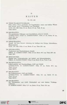 D. Kästen (Nr. 251-265)
