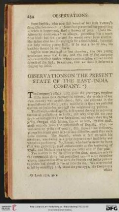 Observations on the present state of the East-India company