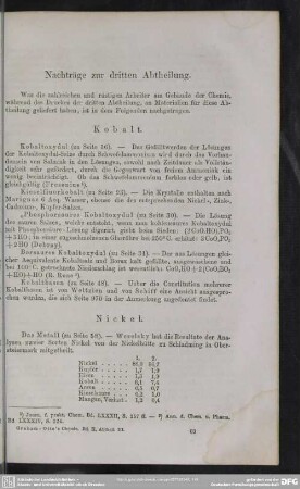Nachträge zur dritten Abtheilung