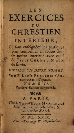 Les exercices du Chretien interieur