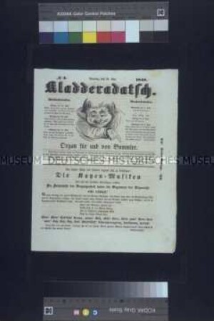 Politisch-satirische Zeitschrift: Kladderadatsch, Nr. 4, 3. Auflage; Berlin, 28. Mai 1848