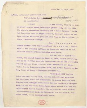 Brief an Karl Stephan : 11.09.1920