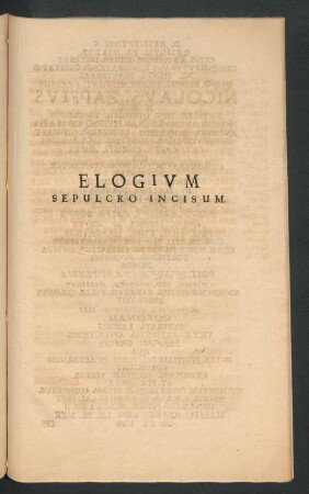 Elogium Sepulcro Incisum