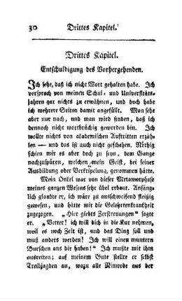Drittes Kapitel. Entschuldigung des Vorhergehenden