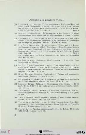 Arbeiten aus unedlem Metall (Nr. 154-174)