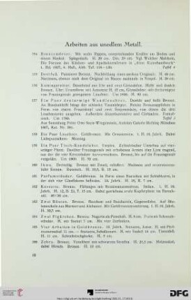 Arbeiten aus unedlem Metall (Nr. 154-174)