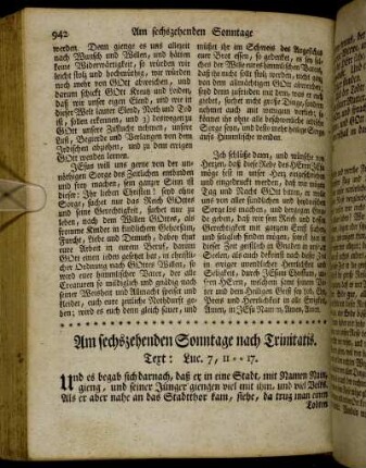 Am sechszehenden Sonntage nach Trinitatis. - Am siebenzehenden Sonntage nach Trinitatis.