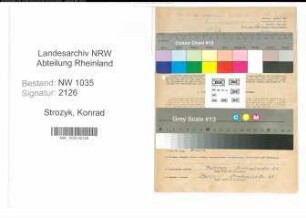 Entnazifizierung Konrad Strozyk , geb. 26.01.1897 (Hauer)