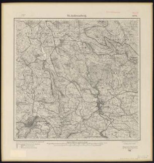 Messtischblatt 4229 = [2378] : Sankt Andreasberg, Braunlage, 1916 : Messtischblatt 4229 = [2378] : St. Andreasberg. - Aufn. 1907, hrsg. 1909, Auflagedruck 1916. - [Berlin] : Reichsamt für Landesaufnahme, 1916. - 1 Kt. : einfarbig. - Ohne Gitternetz. - Ohne Planzeiger. - Ohne Zeichenerklärung.