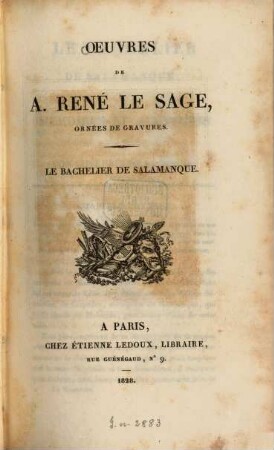 Oeuvres : ornées de gravures, 6. Le bachelier de Salamanque. - 436 S. : 1 Ill.