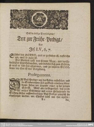 Text zur Frühe-Predigt