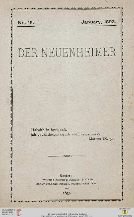 Der Neuenheimer: the magazine of Neuenheim College, Heidelberg, Germany